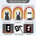 thumbnail image 3 of Yayeee Blank Wall Plate Cover 1-Gang 4.5"x2.7" Home Unused Decorative Outlet, Black Cat Rainbow, 3 of 7