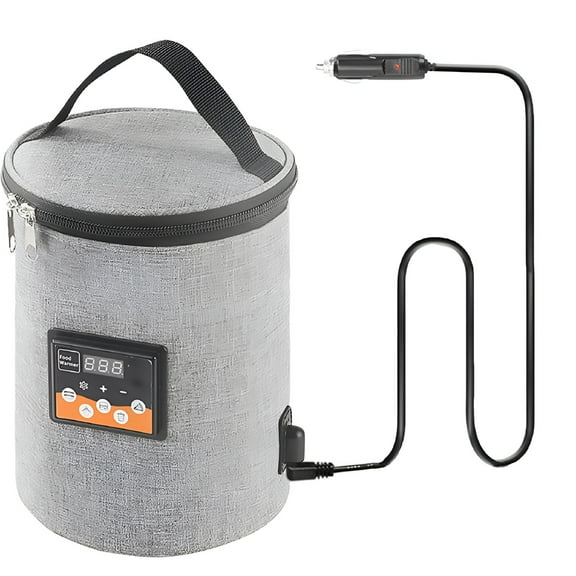 HIBIBUD Bottle Warmer - 3.8L Portable Milk Warmer with Temperature Display & DC 12V Cord for Car Socket