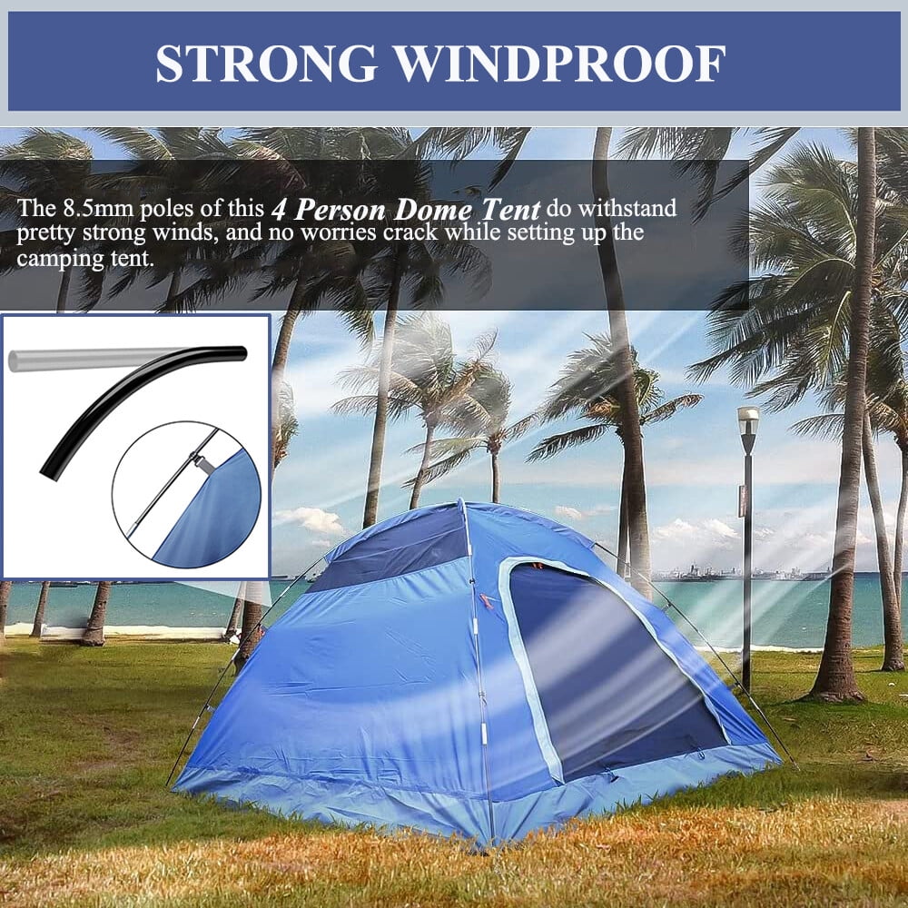 ASTRAEA 3-4 Person Tents for Camping, Outdoor Waterproof Dome Family Tents with Removable Rainfly Easy Set Up for Backpacking Hiking Travelling