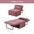 thumbnail image 2 of Ainfox Ottoman Chair Lounger Bed，4 in 1 Convertible Single Sofa Couch Futon Bed, 71''L x 34''W (Pink), 2 of 8