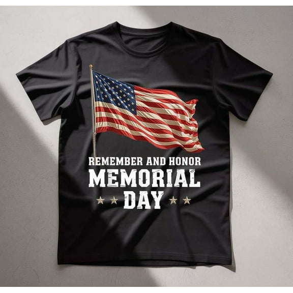 Memorial Day 2025 T-Shirt, Remember and Honor Tee, Patriotic Veterans Shirt, USA Flag Graphic Tee, Military Tribute Independence Day Shirt