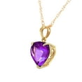 thumbnail image 2 of Galaxy Gold 14K Solid Gold 3.1 Carat Natural Amethyst Heart-Shaped Pendant Necklace for Women - Yellow Gold Fine Jewelry, 2 of 2