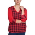 thumbnail image 1 of Tommy Hilfiger Chandail à Enfiler à Carreaux Buffalo pour Femmes, Rouge, 0X, 1 of 5