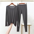 thumbnail image 2 of RYDCOT Men's Modal Pajama Set Long Sleeve Sleep Sets Sleepwear Loungewear Bottom Pants Ultra Soft Comfortable Sleeping Jammies Suit Dark Gray, 2 of 6