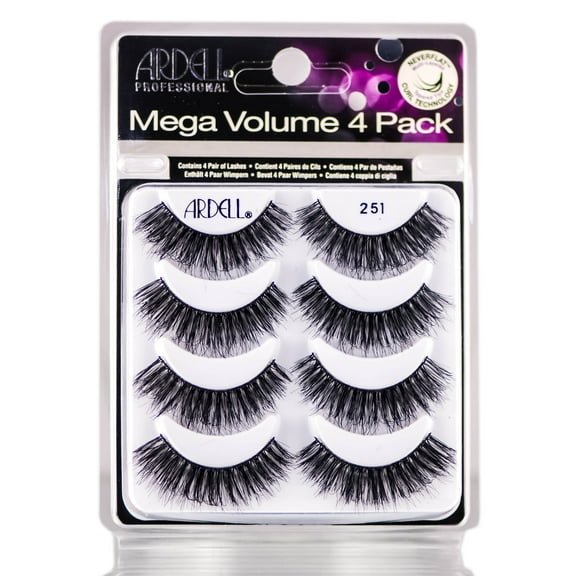 Ardell False Eyelashes Mega Volume 251, 1 pack (4 pairs per pack)