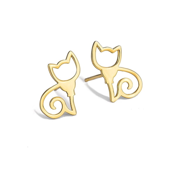 Cute Cat Tiny Stud Earrings For Women Kitten Cartilage Small Studs Earring Simple Jewelry Gifts Birthday