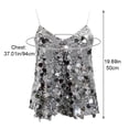 thumbnail image 7 of Yvsxxv Silver Fish Scale Sequin Tank Top V Neck Cami Vest 1Pc, 7 of 7