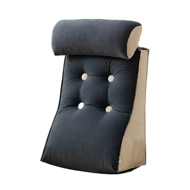 Hearth & Gear Back Support Pillow For Bed Sitting Up Comfortable Reading Pillow Bed Triangle Back Cushion With Removable Cover Triangle Reading Pillow With Neck Pillow Was Wheelchair Neck Support Knee