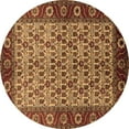 thumbnail image 1 of Ahgly Company Indoor Round Oriental Brown Industrial Area Rugs, 3' Round, 1 of 4