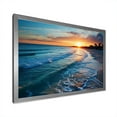 thumbnail image 2 of Designart "Sunset Horizon Tranquil Shores Beach III" Coastal Framed Wall Art Decor - Coastal Yellow Coastal Beach Entryway Framed Wall Art, 2 of 6