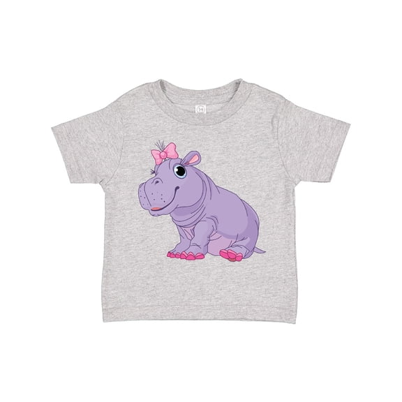 Inktastic Cute Purple Hippo Girls Toddler T-Shirt
