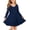 Navy Blue, variant on Girls Dress, Long Sleeve A Line Twirly Skater Loose Casual/Party Dresses with Pocket, Summer Dresses Midi Sundress Beach Dress