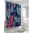 thumbnail image 3 of Fsddascl Coastal Ocean Shower Curtain Set - Small 36" x 72" Washable Bathtub Curtain with 12 Hooks, Summer Fish Colorful Coral Waterproof Fabric Stall Shower Curtains for Bathroom/Bathtub Décor, 3 of 6