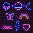 thumbnail image 5 of Letreros de neón de mariposa, luces para decoración de pared de dormitorio, USB o batería LED, luz nocturna de neón, decoración de pared, decoración estética de habitación para niñas (rosa), 5 of 5