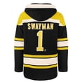 thumbnail image 3 of Men's '47 Jeremy Swayman Black Boston Bruins Player Name & Number Lacer Hoodie, 3 of 3