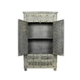 thumbnail image 4 of Moti Carter 42" 2-Door and 3-Drawer Traditional Solid Wood Armoire in Aged Gray, 4 of 4