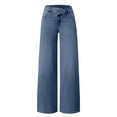 thumbnail image 4 of Audhol Womens Jeans, Jeans for Women High Waist Baggy Wide Leg Jeans Stretchy Denim Pants Stretchy Jeans for Women Dark Blue XL, 4 of 5
