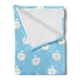 thumbnail image 2 of Blue and White Soft Flannel Fleece Throw Blanket, Boys and Girls Pattern with Polka Dots and Smiling Happy Clouds, Cozy Plush for Indoor and Outdoor Use, 50" x 60", Pale Blue and White, by Ambesonne, 2 of 5