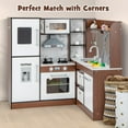 thumbnail image 5 of OLAKIDS Corner Kids Kitchen Playset, Toddler Wooden Pretend Cooking Set with Water Circulation, Realistic Light Sound Stove Removable Sink Storage Cabinet, Simulation Play Kitchen Toy (Corner Coffee), 5 of 11