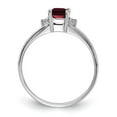 thumbnail image 2 of Primal Gold 14 Karat White Gold 6x4mm Emerald Cut Garnet and Diamond Ring, 2 of 5