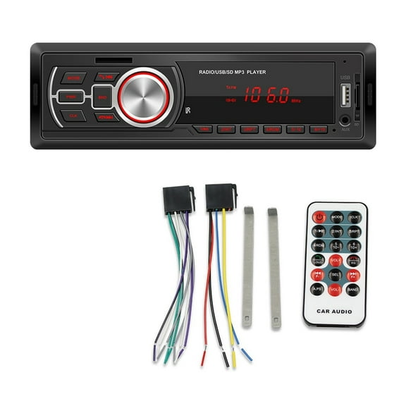 Car Radio 1 DIN Bluetooth-compatible AUX-in TF Card U Disk Auto Stereo Multimedia Audio MP3 Player Head Unit With Remote Control ,High Volume Speakers