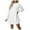 White, variant on Women's Autumn Winter New Style Bubble Long Sleeve Lace Collar Dress, Black, Size XXL