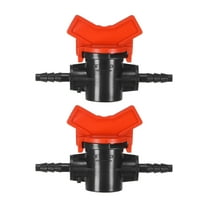 Uxcell 2-Pack Barbed Ball Valve, for 1/4 Inch Drip Tubing Plastic In-Line Ball Valve Shut-Off Switch