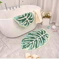 thumbnail image 5 of Carpet Clearance Bath Mat for Bathroom Green Boho Bathroom Rugs Non Slip Cute Leaves Small Bath Rug Soft Absorbent Washable Carpet for Tub Shower Doormat Decor,Light Green,22x14.2", 5 of 5