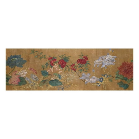 - Sprays of Blossoming Prunus, Chrysanthemums, Peonies, Hydrangea, Lotus, Further Flowers and Foliage Print Wall Art By Jiang Tingzi (After)