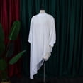 thumbnail image 3 of AURA Plus Size Chiffon Maxi Dress Half High Neck Long Sleeve Loose Fit Irregular Hem Elegant Summer Dress, 3 of 8