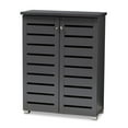 thumbnail image 1 of Baxton Studio Adalwin Armoire à Chaussures d'Entrée en Bois à 2 Portes, Gris Foncé, 1 of 10