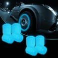 thumbnail image 6 of DAMAI 4 Pcs Glow-in-The-Dark Car Tire Valve Cap Set, Luminous Night Rider Valve Cover, Universal Fluorescent Waterproof Lights Stem Caps Durable Easy to Install No Tool Required for Vehicle Bikes, 6 of 8
