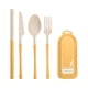 thumbnail image 2 of Juego de utensilios de viaje con estuche, cuchara y tenedor reutilizables de paja de trigo, cubiertos portátiles para viajes, picnics, camping o uso diario., 2 of 7