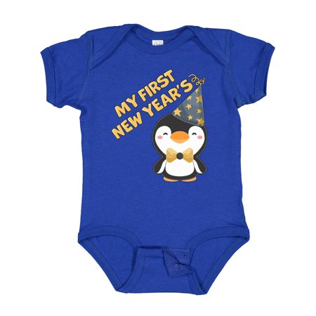 

Inktastic My 1st New Years with Cute Penguin in Blue Hat Gift Baby Boy or Baby Girl Bodysuit