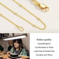 thumbnail image 5 of Turandoss 14K Gold Plated S925 Sterling Silver Chain Necklace for Women Dainty 1.5mm Satellite Bead Chains Hypoallergenic 14-24 inches Jewelry Birthday Valentines Day Gifts for Women Girls, 5 of 8
