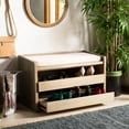 thumbnail image 3 of Safavieh Percy Contemporary Shoe Storage Bench with Cushion, 3 of 12