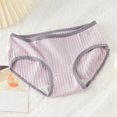 thumbnail image 2 of WRKEKC Seamless Underwear for Women Cotton Mid Low Waist Triangle Panties Fine Ribbed Color Block Trim Skin Friendly Comfortable, 2 of 3