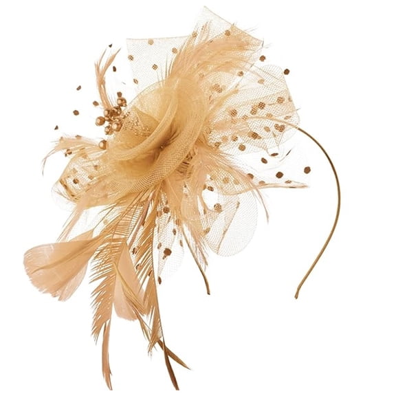 Certgust Fascinator for Women Fascinator for Women Tulle Headpiece Hat Clip Halloween Elegant Mesh Ornament Tea Party Hat Khaki