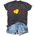 thumbnail image 1 of Mujeres Impreso Casual Top, Manga Corta Crew Cuello Blusa para la Primavera Y el Verano Desgaste, Ligero Imitación Algodón Moda Tee, 1 of 2