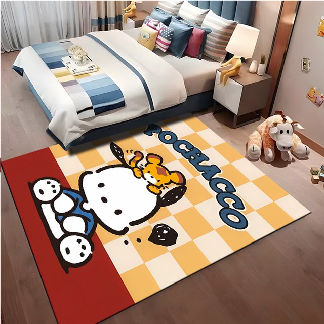 Alfombra para perro Sanrio Pochacco, alfombra para el hogar, sala de estar, dormitorio, sofá, felpudo, decoración de cocina, alfombra antideslizante, accesorios para el hogar