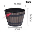 thumbnail image 1 of Imitation Wooden Barrel Flower Pot Walnut Color Thick And Durable Large Capacity Retro Planter for Home and Garden(C Three), 1 of 2