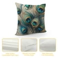 thumbnail image 4 of GOSMITH  Floral Throw Pillow Covers Realistic Peacock Feathers Blue Shiny Foliage Square Pillow Cases for Decorative Cushion Bed Couch Sofa, 4 of 5
