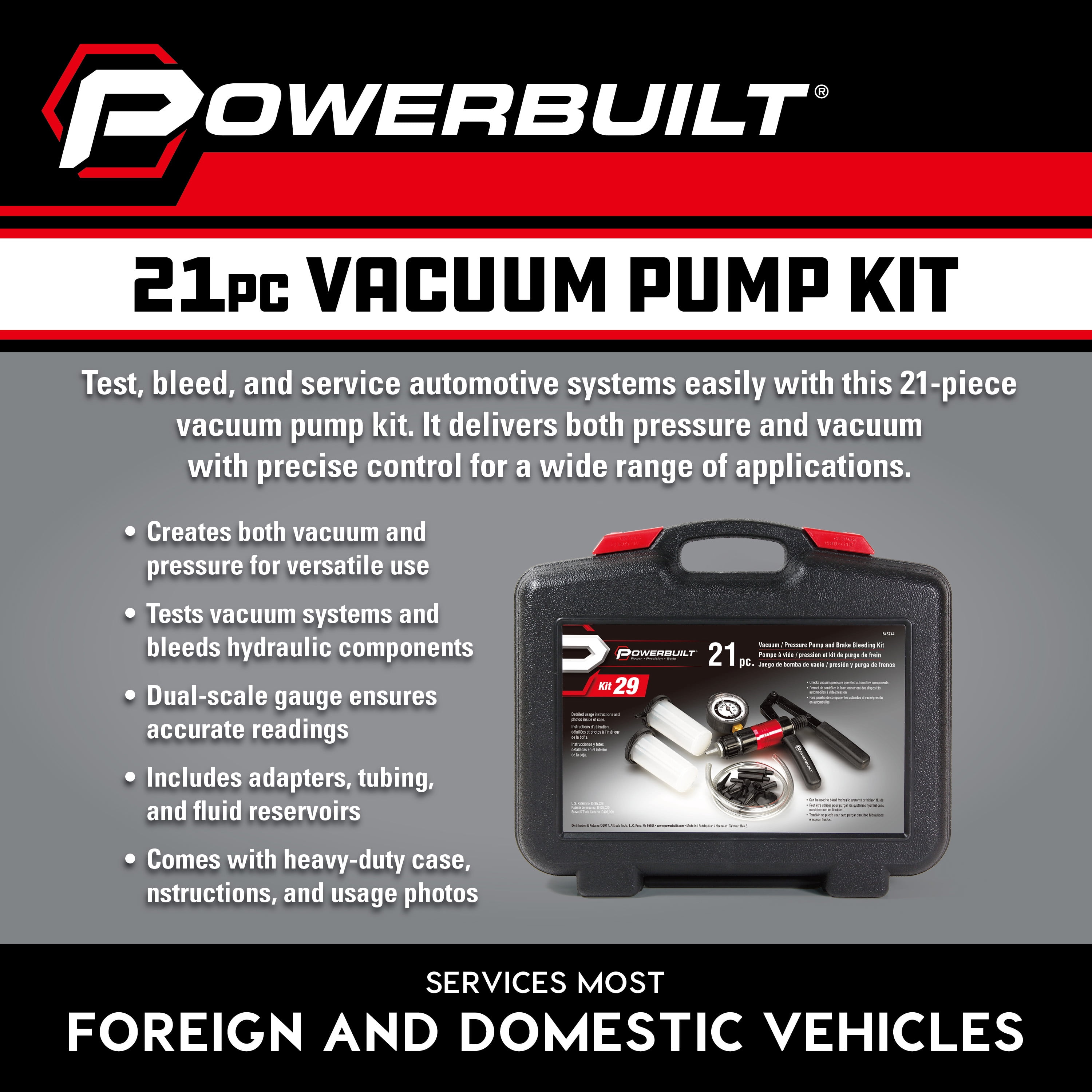 Powerbuilt 21 Piece Vacuum Pump Kit - 648744