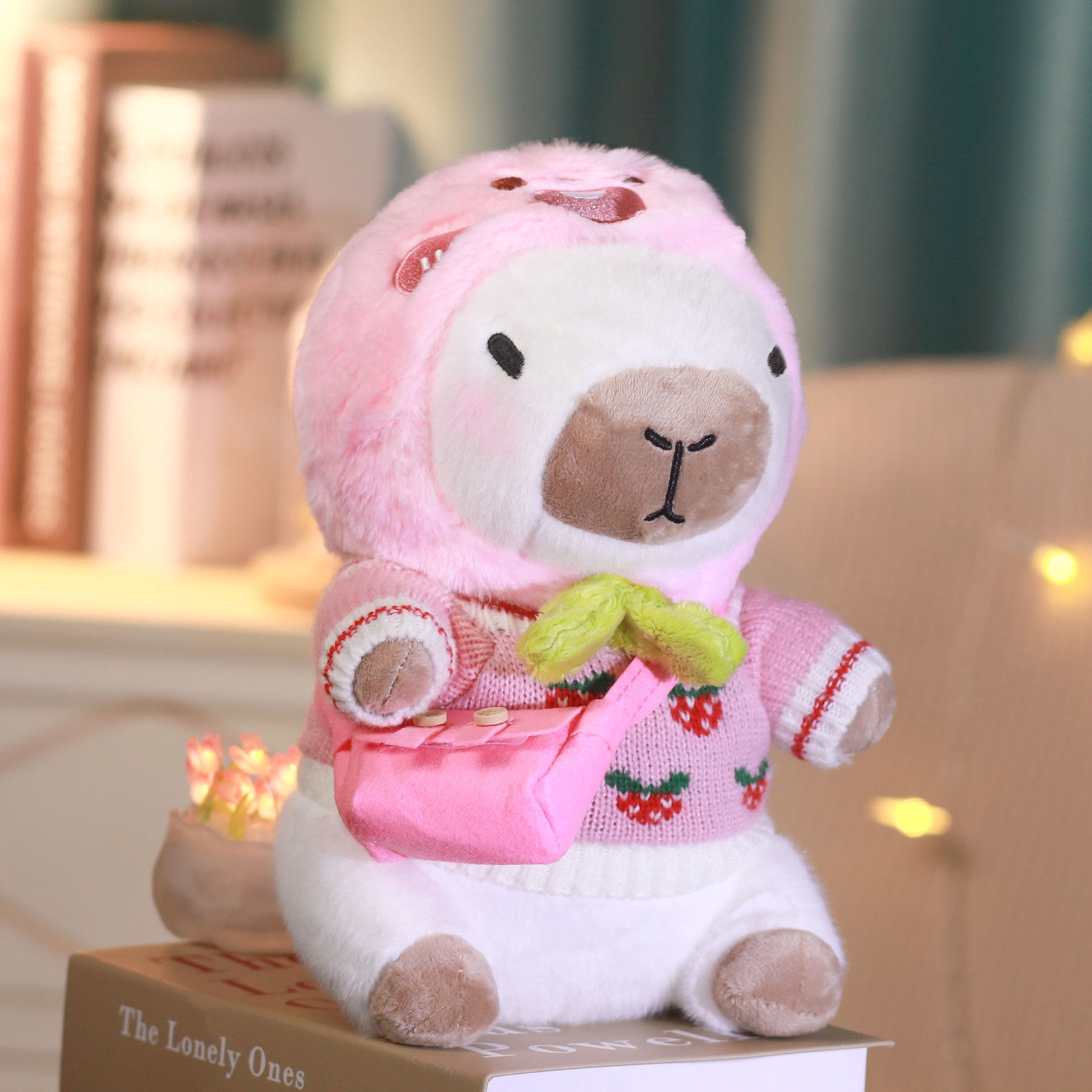 Dress-Up Capybara Plush Toy with Outfit & Accessories Set, Soft Stuffed Animal, 8/9/10-Piece Clothes & Bag Bundle, Gift for Kids