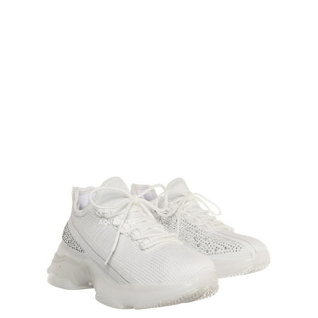 

Rhinestone Studded Knit Nylon Stretch Sneaker