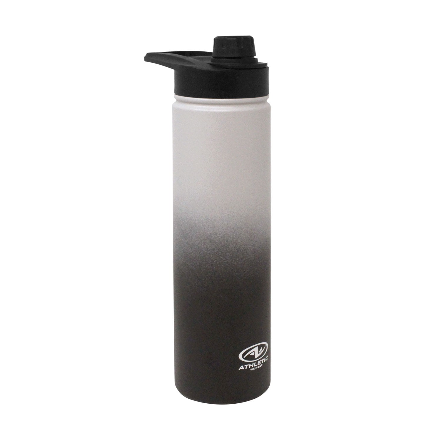 Athletic Works 24oz Stainless Steel Bottle W/ Screw Cap Lid, Gray Ombre