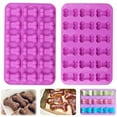 thumbnail image 2 of Chocolate Mold Food Grade, Flexible, Non-Stick, Creative Shape, Heat-Resistant, Purple Color, 3D Dog Bone Ice Tray Chocolate Jelly Candy Mold for Home, 2 of 8