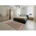 thumbnail image 4 of Ahgly Company Tapis d'Intérieur Rond Milieu du Siècle Moderne Kaki Rose Zone Orientale Rose, 4' Rond, 4 of 6