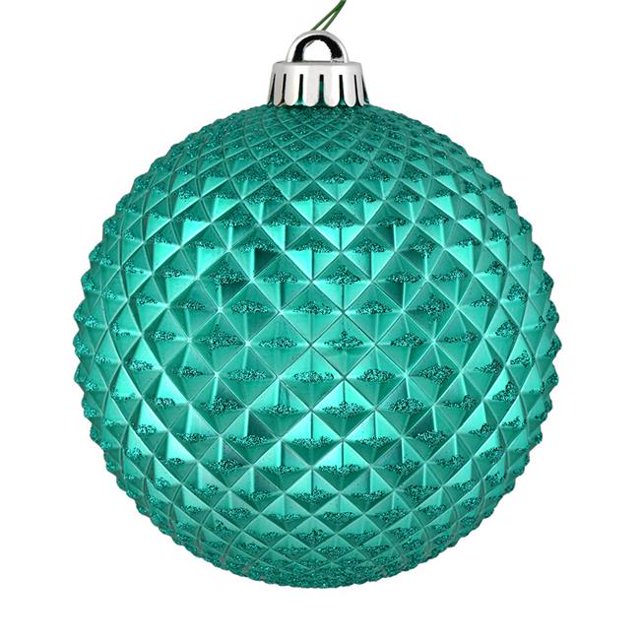 Vickerman N188442D Boule Pailletée Durian Bleu Sarcelle 2.75 Po. 12 par Sac
