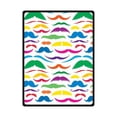 thumbnail image 1 of RYLABLUE Motif de Moustache Colorée Couverture en Polaire Chambre 58x80 Pouces, 1 of 2
